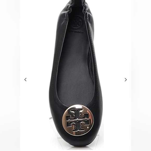 Tory Burch Shoes - Tory Burch Black Flats with Gold Logo